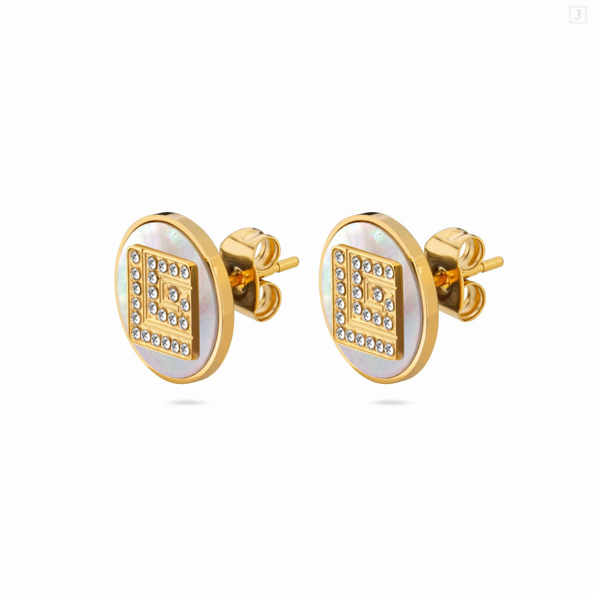 Guy Laroche Gisele Ladies Gold Plated With MOP & Crystals Earrings
