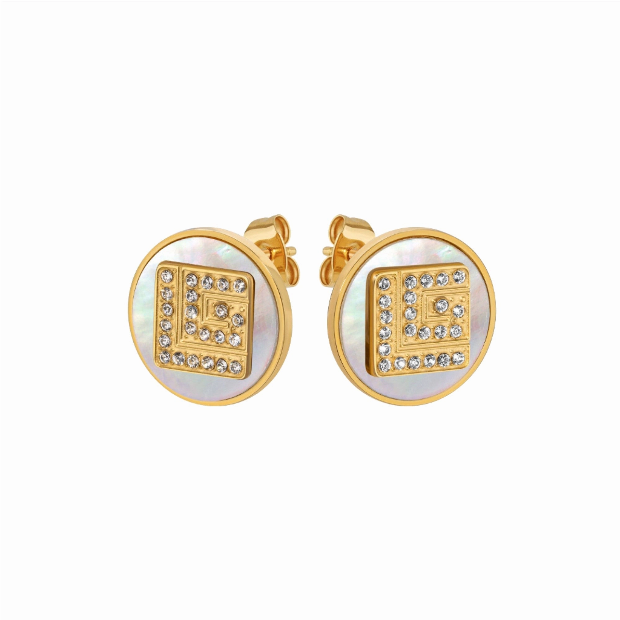 Guy Laroche Gisele Ladies Gold Plated With MOP & Crystals Earrings