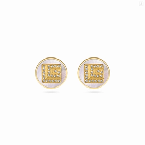 Guy Laroche Gisele Ladies Gold Plated With MOP & Crystals Earrings 