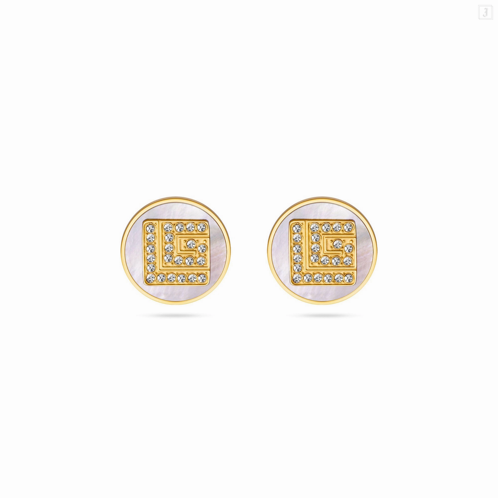 Guy Laroche Gisele Ladies Gold Plated With MOP & Crystals Earrings 