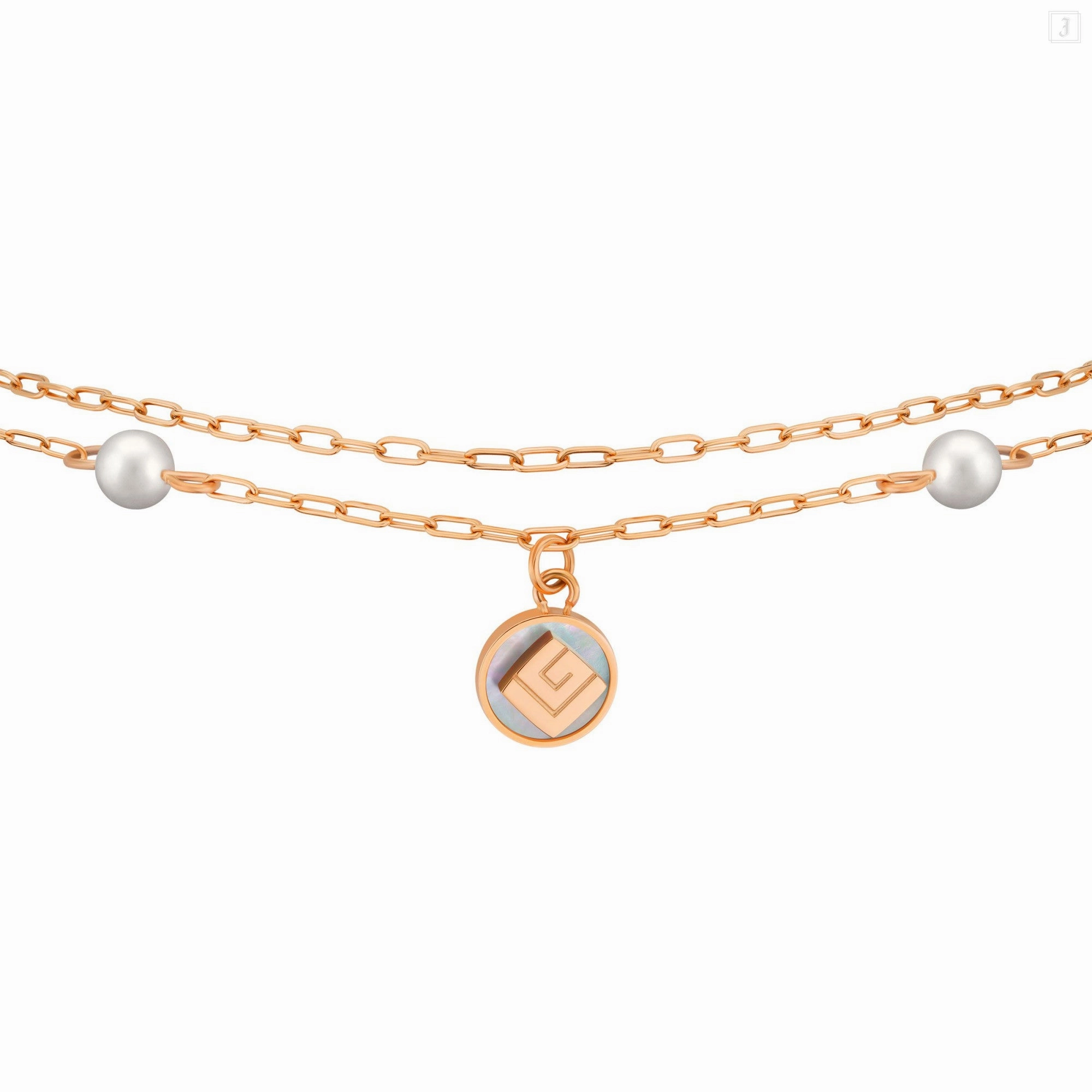 Guy Laroche Gisele Ladies Rose Gold Bracelet With Pearls & Crystals