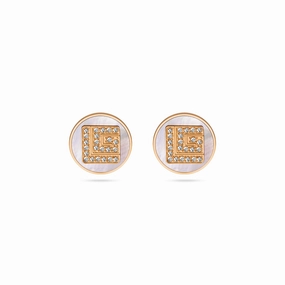 Guy Laroche Gisele Ladies Rose-Gold Earrings With Mother Of Pearl & Crystals fashion-jewelry  