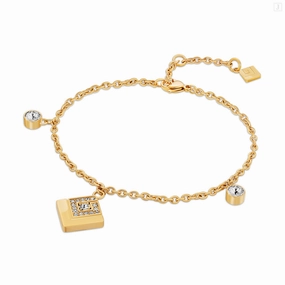 Guy Laroche Grace Ladies Gold Plated Bracelet With Crystals fashion-jewelry  