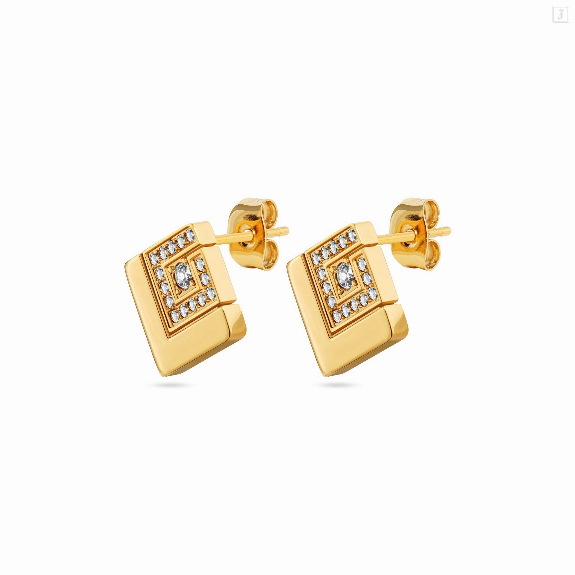 Guy Laroche Grace Ladies Gold Plated With Crystals Earrings