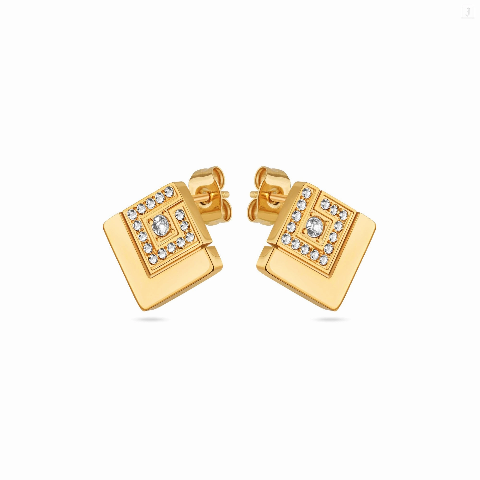 Guy Laroche Grace Ladies Gold Plated With Crystals Earrings