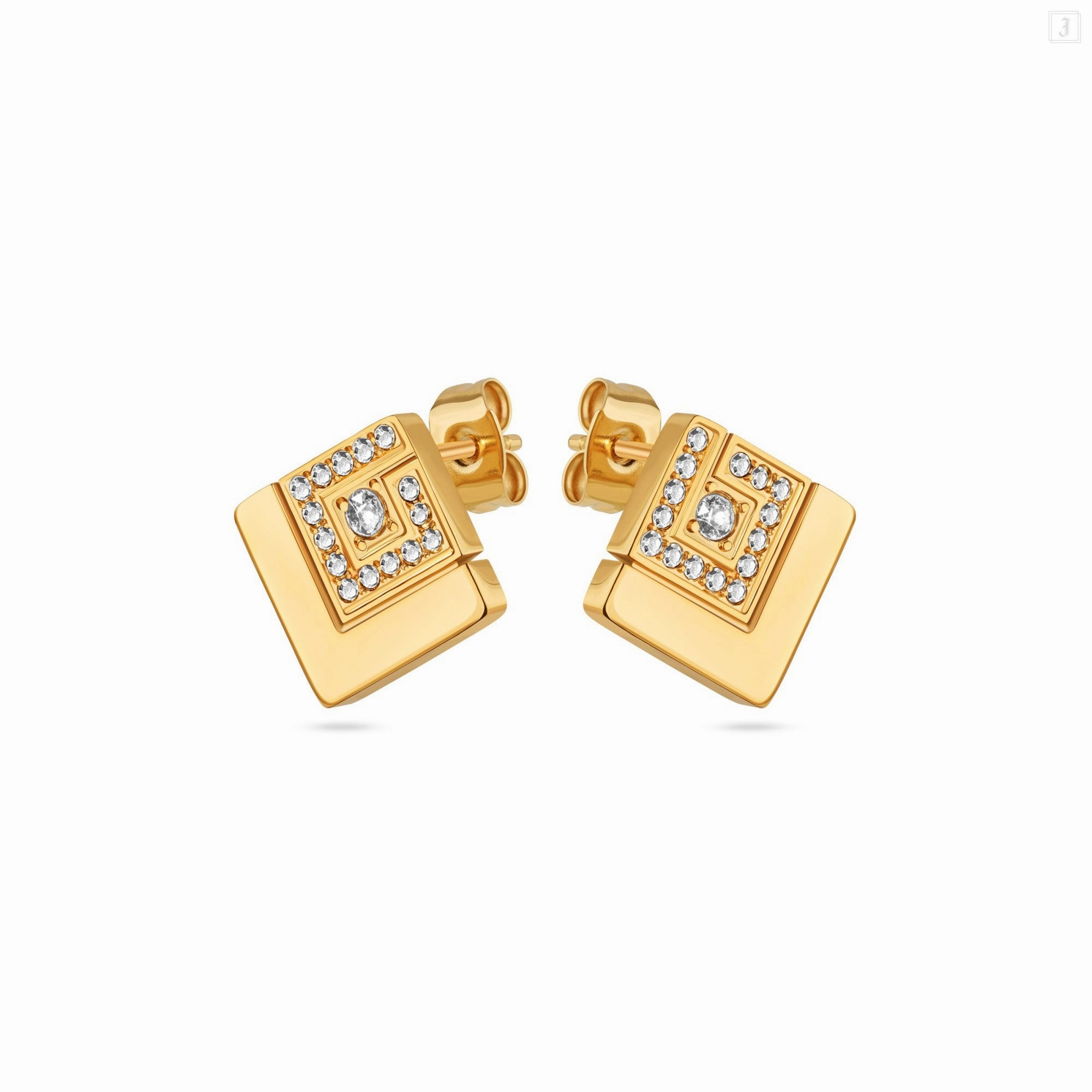 Guy Laroche Grace Ladies Gold Plated With Crystals Earrings