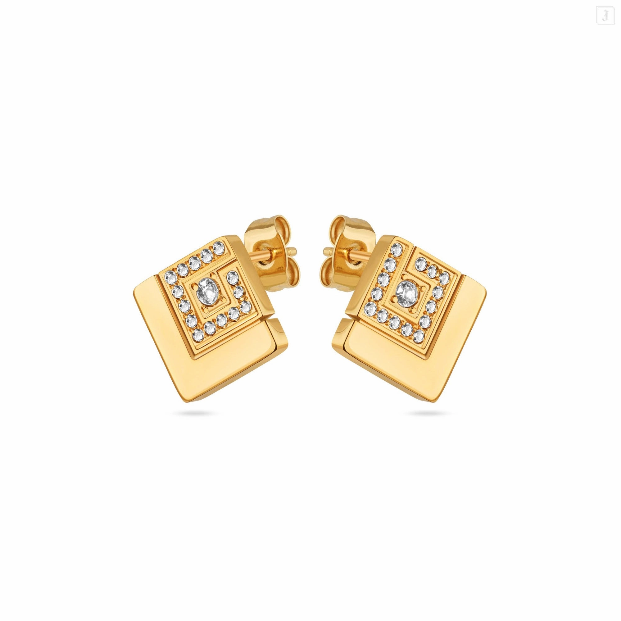 Guy Laroche Grace Ladies Gold Plated With Crystals Earrings