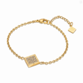 Guy Laroche Vivienne Ladies Gold Plated Bracelet With Crystals fashion-jewelry  