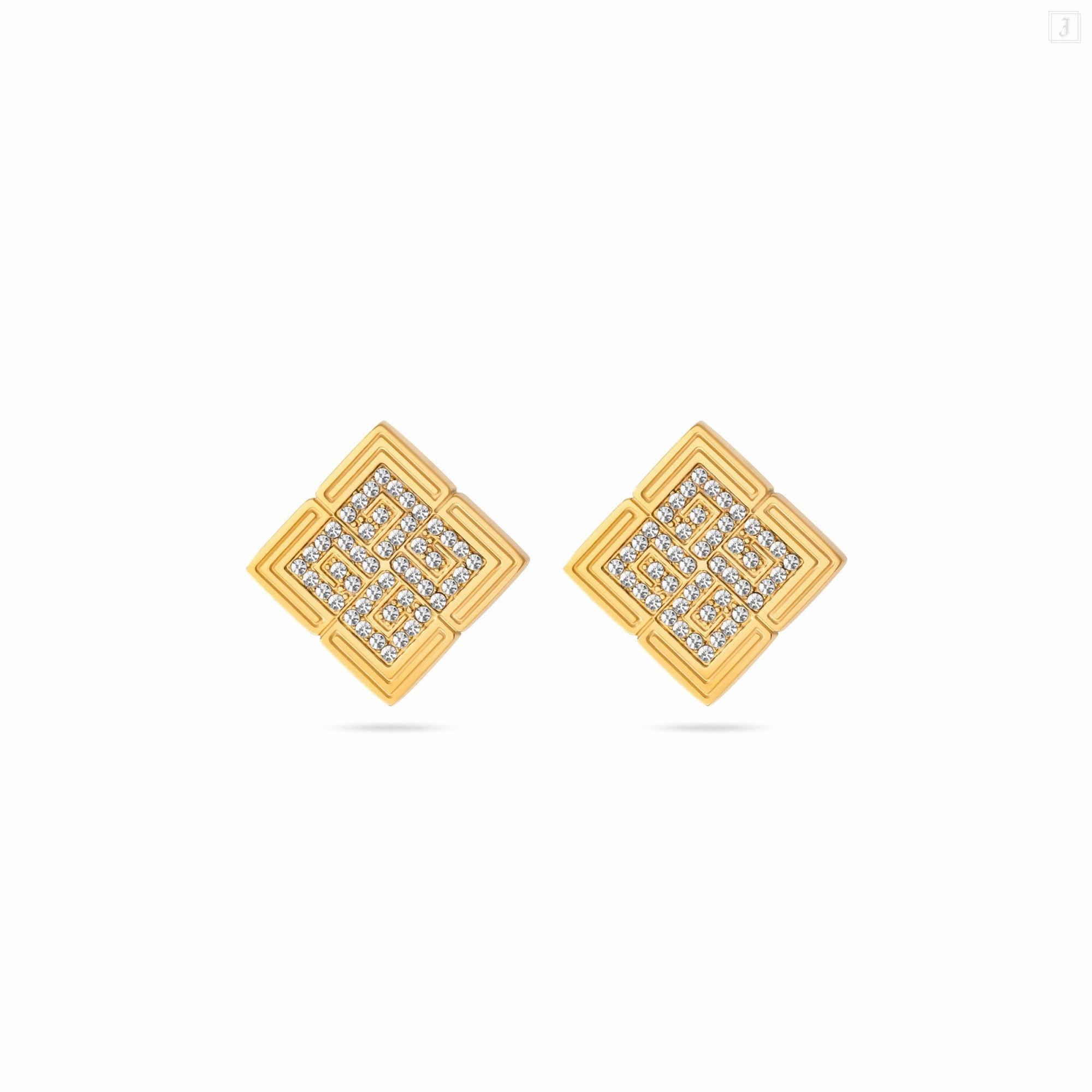 Guy Laroche Vivienne Ladies Gold Plated Earring With Crystals 