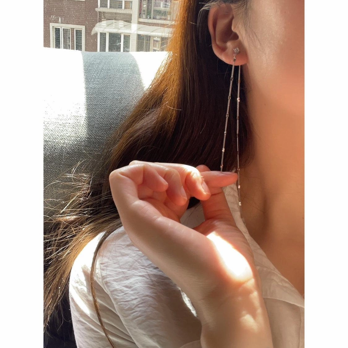 Han Temperament Long Tassel Sequin Female Earrings