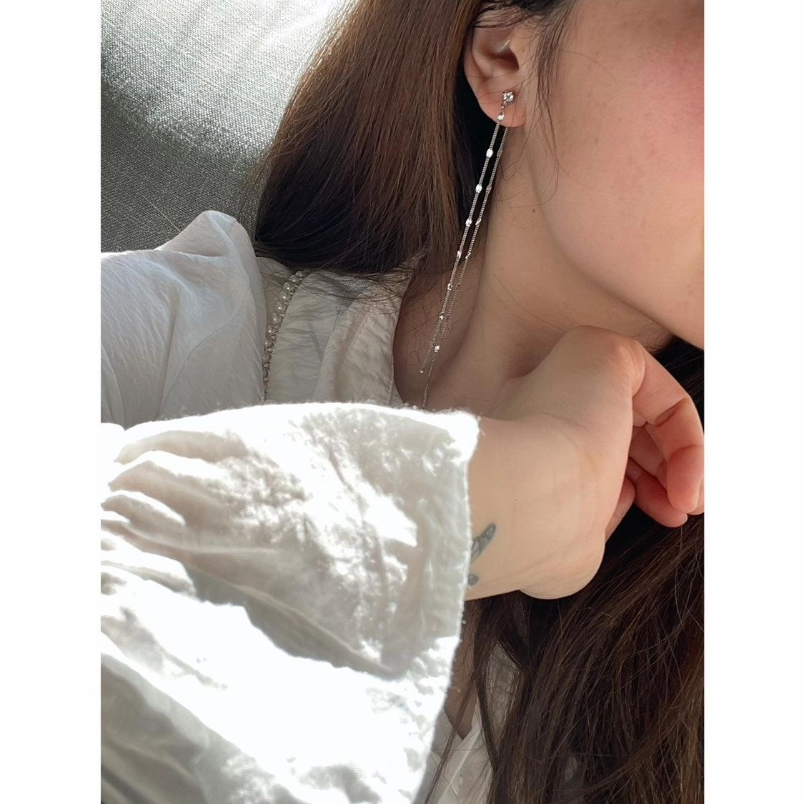 Han Temperament Long Tassel Sequin Female Earrings