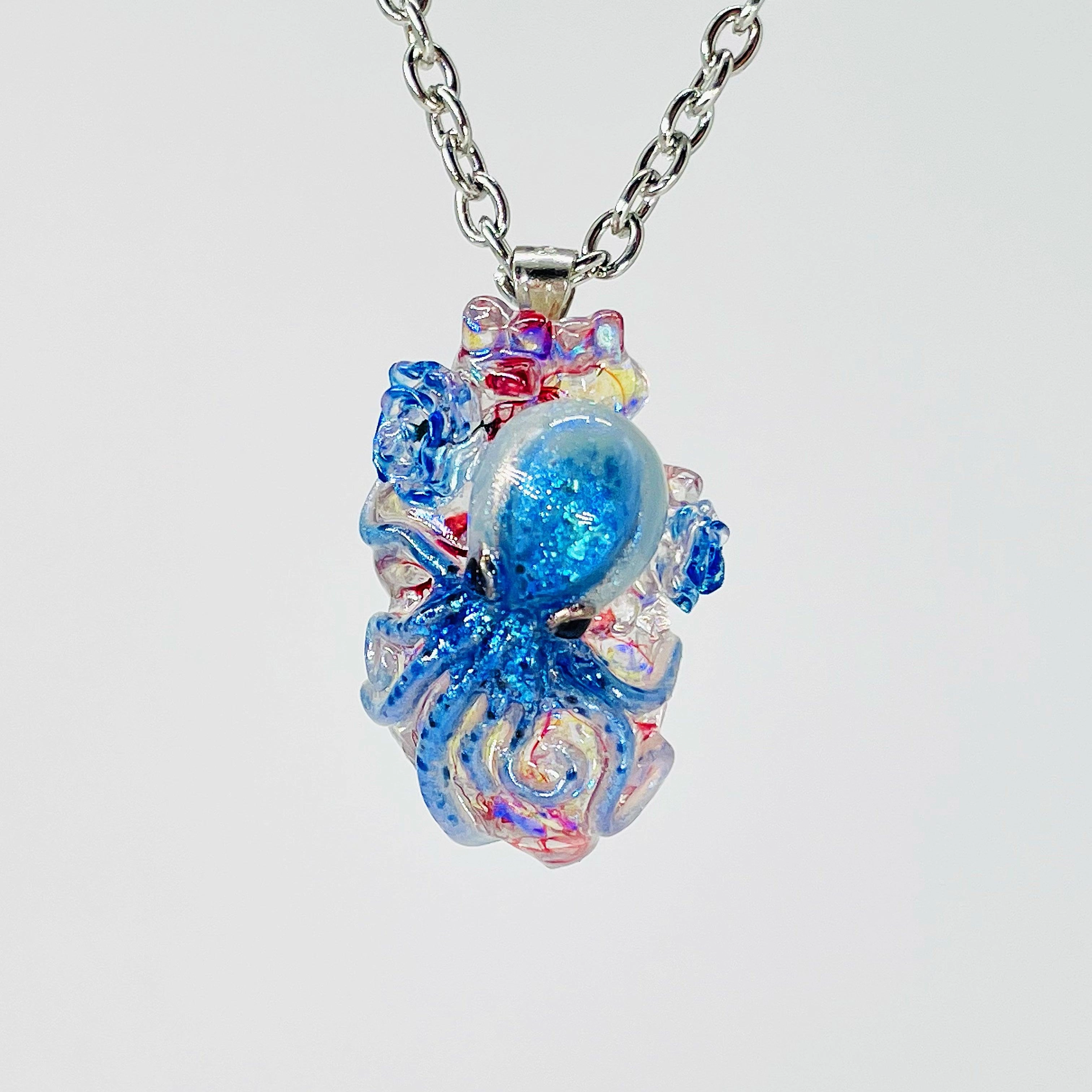 Handmade Couple Octopus Heart Necklace 