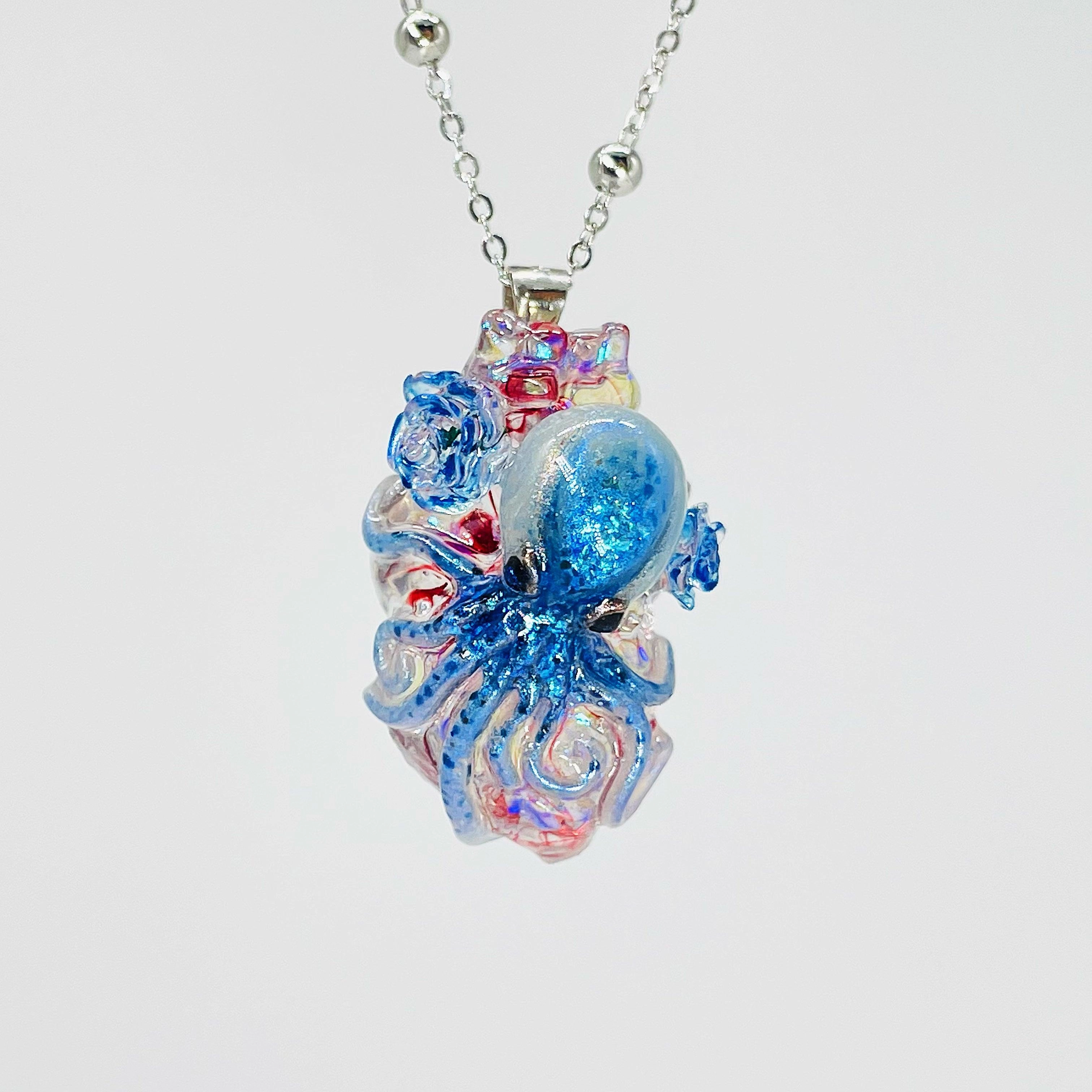 Handmade Couple Octopus Heart Necklace