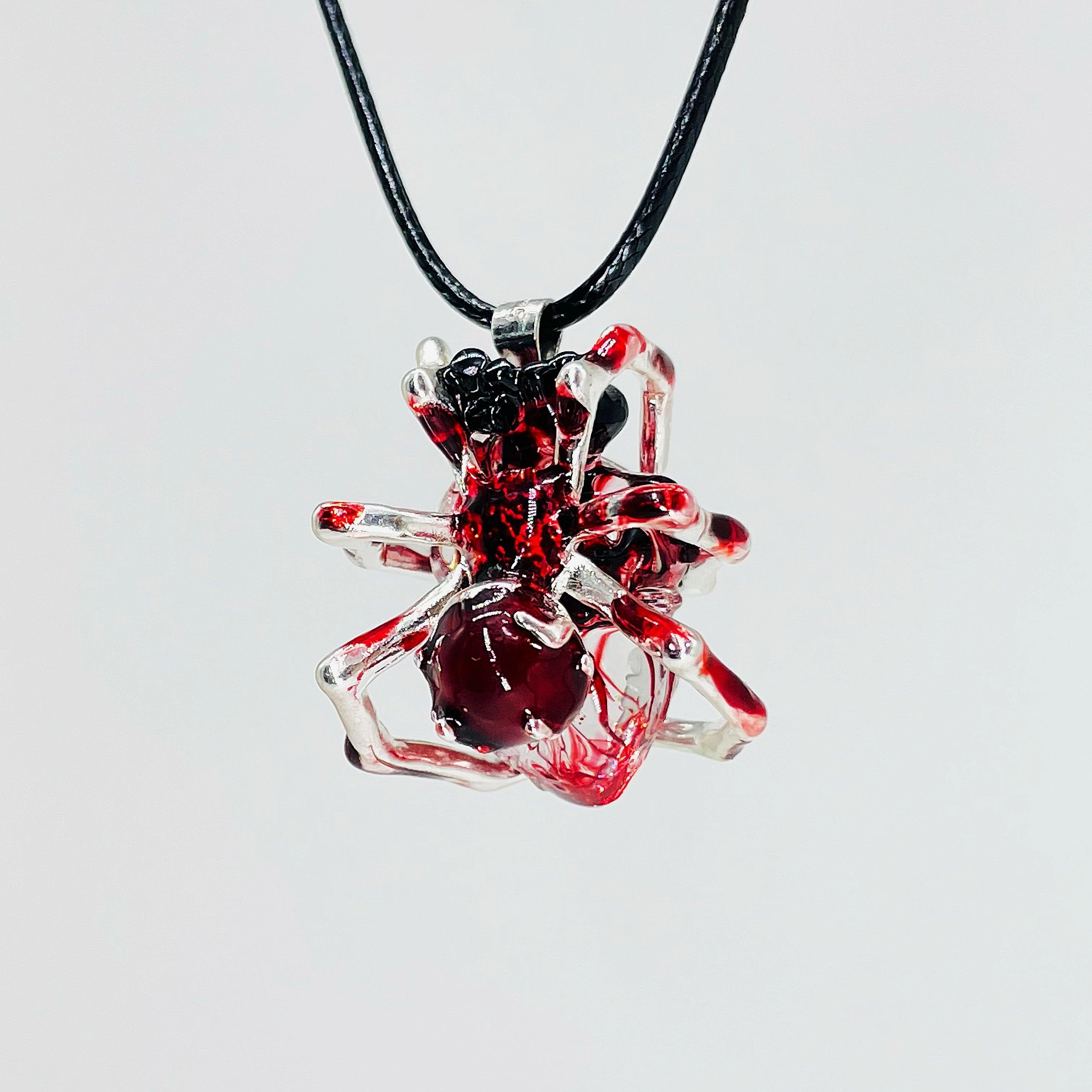 Handmade Spider Woven Heart Necklace 