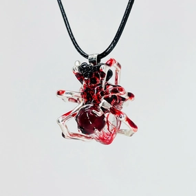 Handmade Spider Woven Heart Necklace 