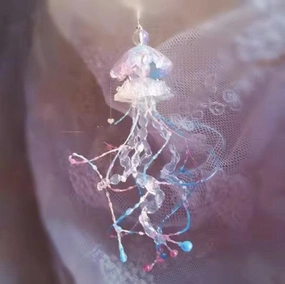 Handmade Unicorn Pink Blue Jellyfish Long Ear Clip Accessories 