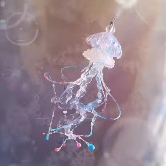 Handmade Unicorn Pink Blue Jellyfish Long Ear Clip Accessories
