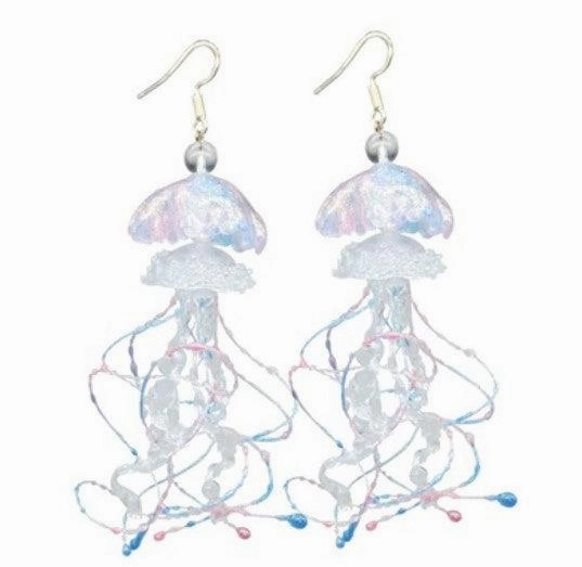 Handmade Unicorn Pink Blue Jellyfish Long Ear Clip Accessories