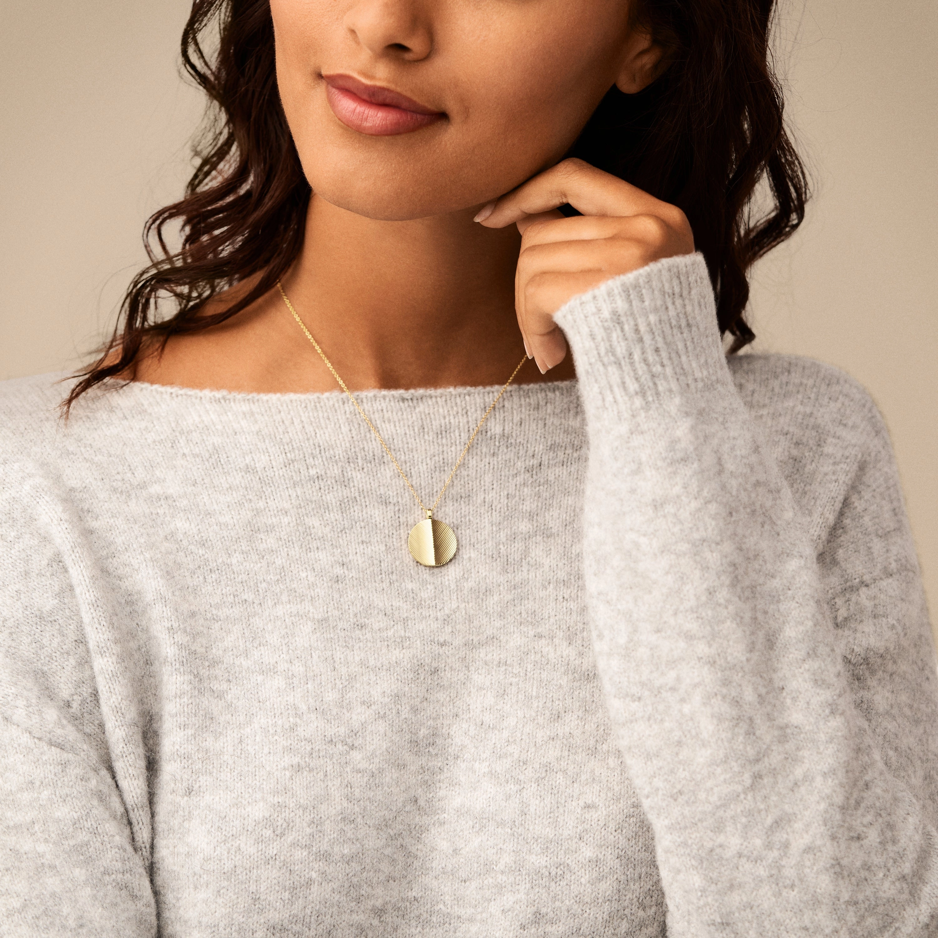Harlow Linear Texture Gold-Tone Stainless Steel Chain Necklace