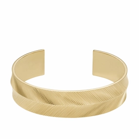 Harlow Linear Texture Gold-Tone Stainless Steel Cuff Bracelet fashion-jewelry  