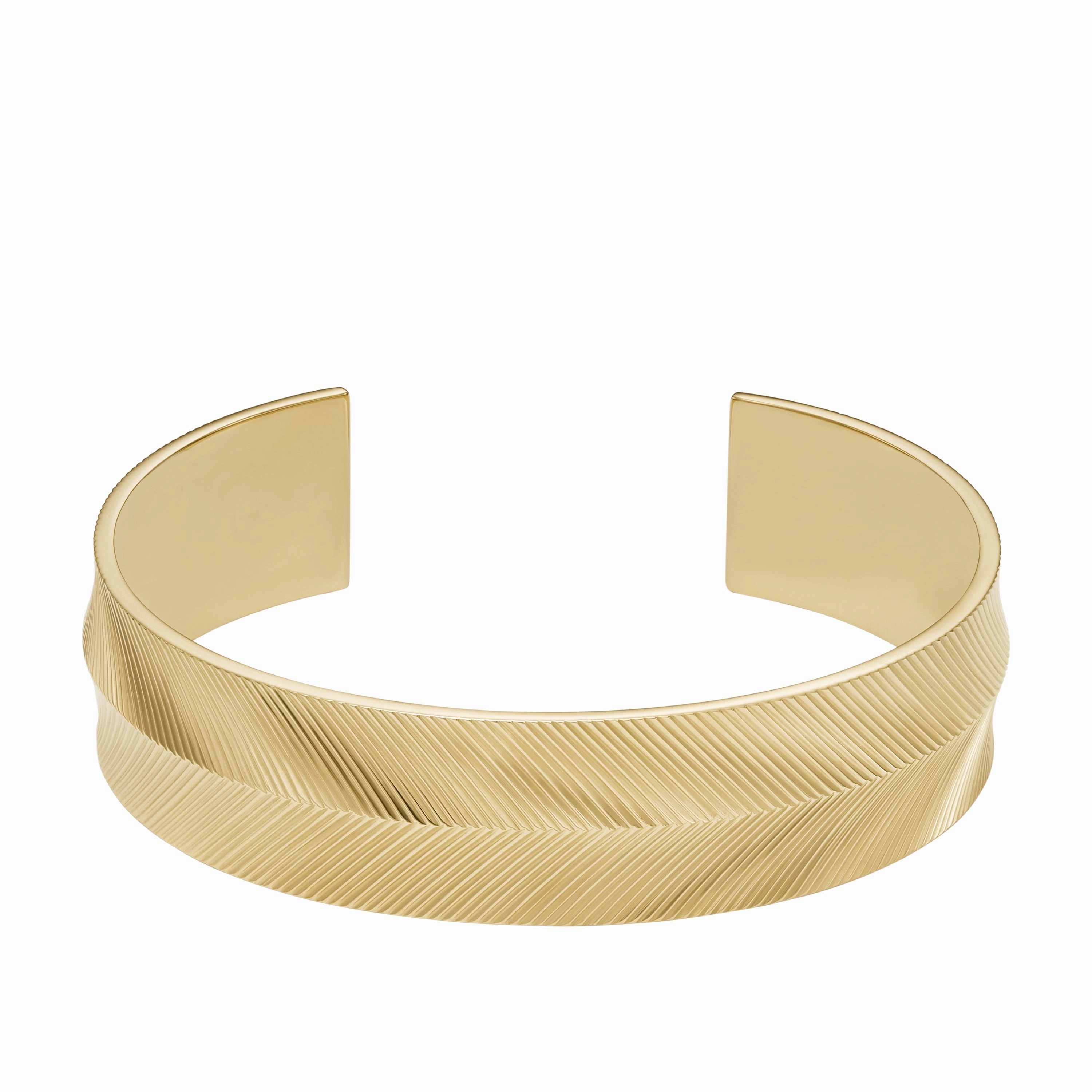 Harlow Linear Texture Gold-Tone Stainless Steel Cuff Bracelet fashion-jewelry  