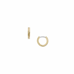 Harlow Linear Texture Gold-Tone Stainless Steel Hoop Earrings fashion-jewelry  