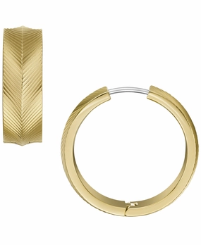 Harlow Linear Texture Gold-Tone Stainless Steel Hoop Earrings fashion-jewelry  