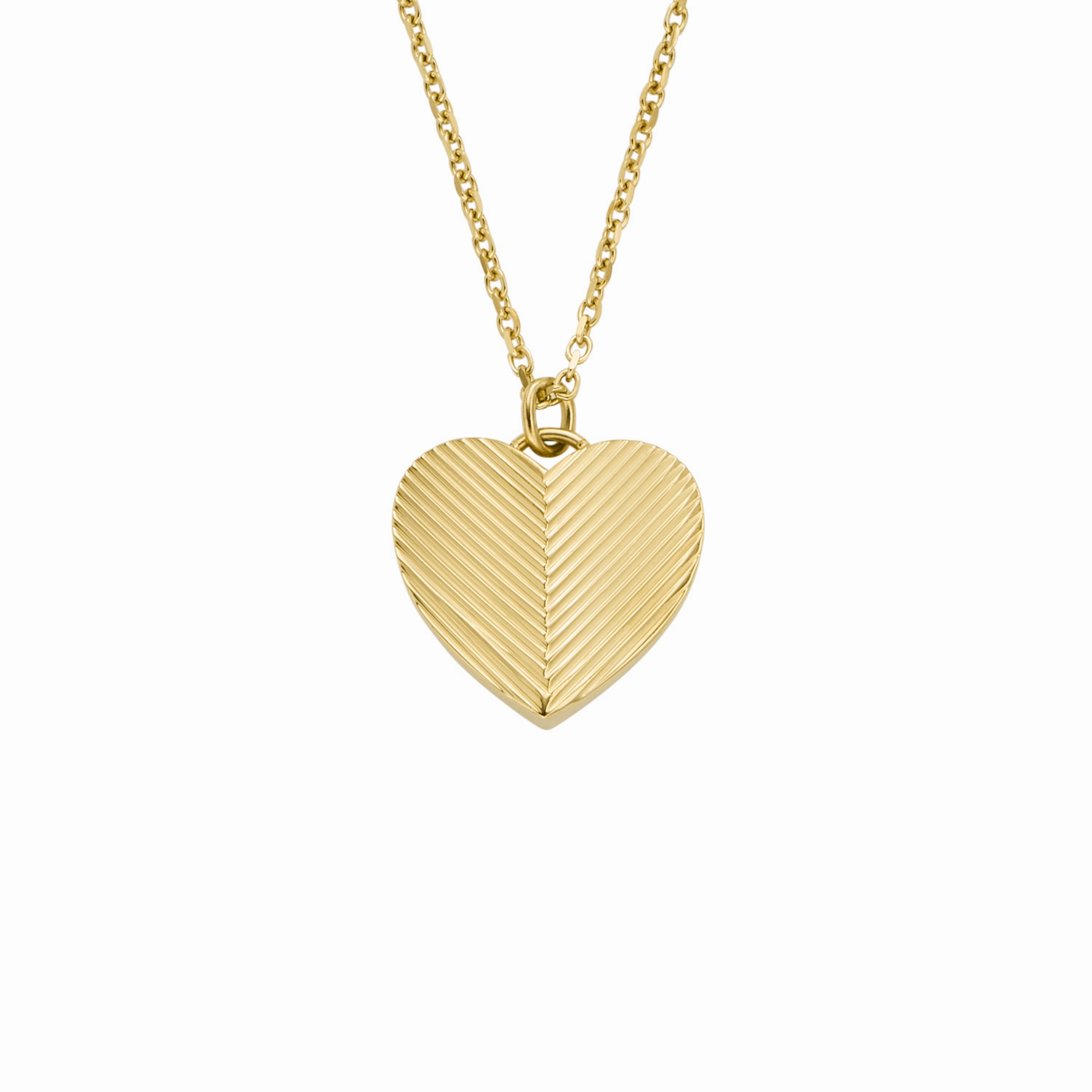 Harlow Linear Texture Heart Gold-Tone Stainless Steel Pendant Necklace fashion-jewelry  