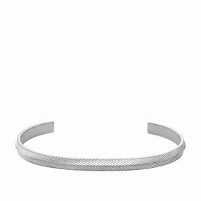 Harlow Linear Texture Stainless Steel Cuff Bracelet fashion-jewelry  