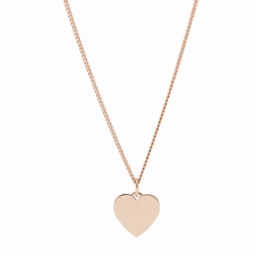 Heart Rose-Gold-Tone Stainless Steel Necklace fashion-jewelry  