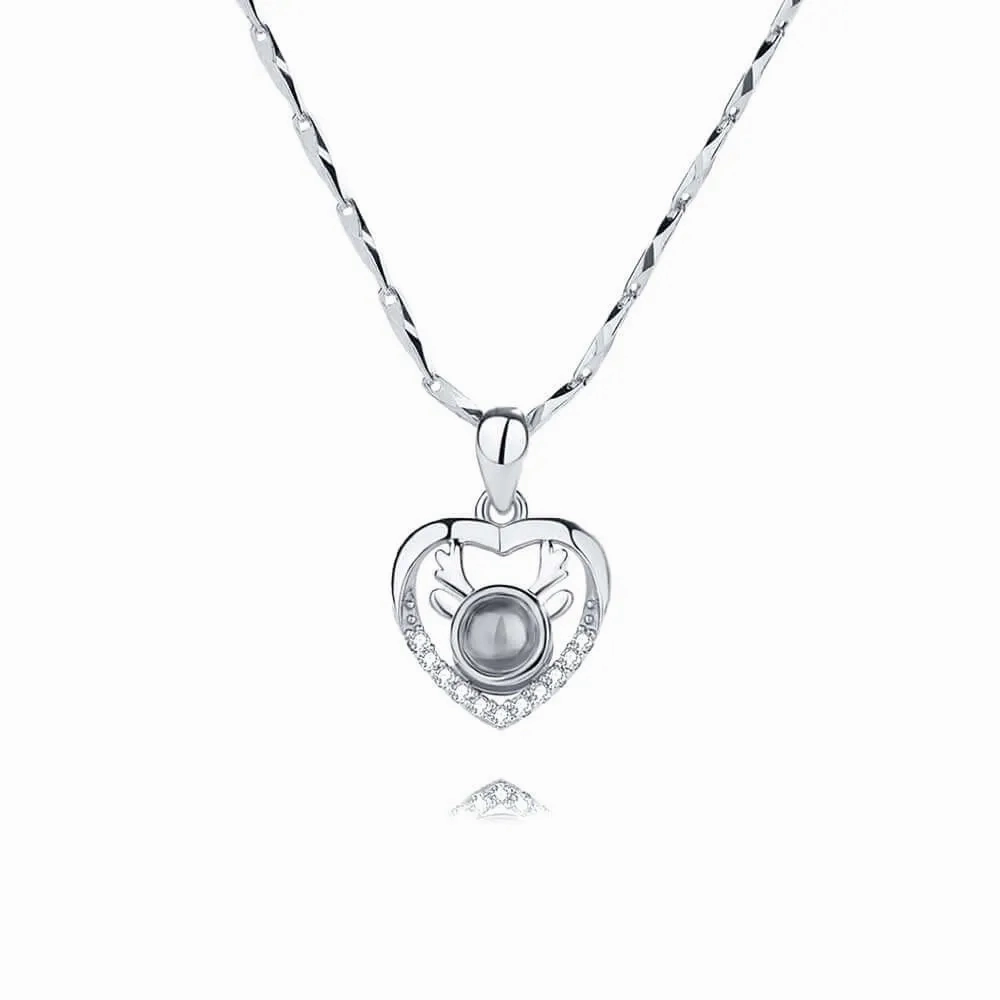 Heart Shaped Love Reindeer Projection Necklace