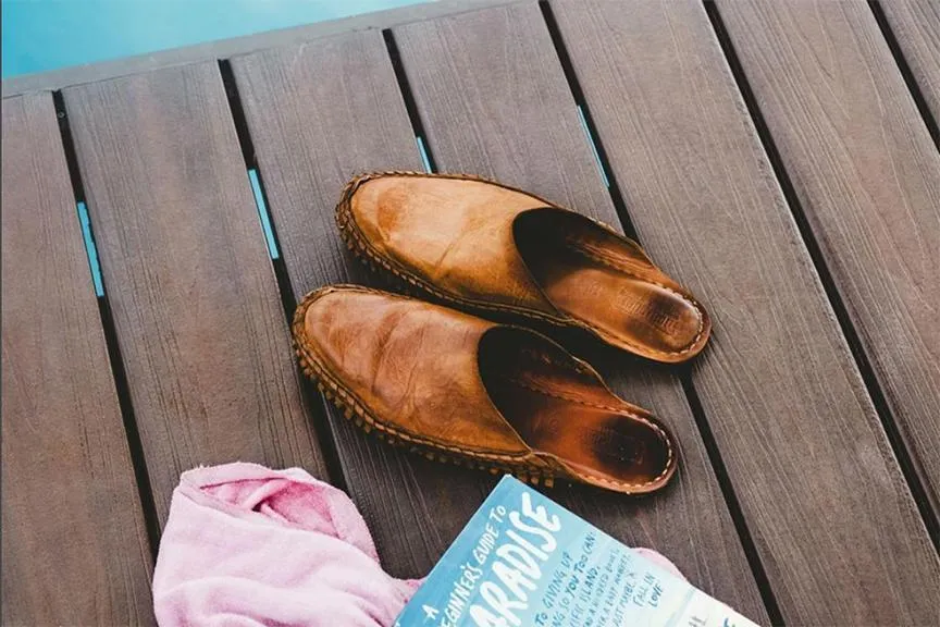 Heritage Solid City Pantoffel in Honig