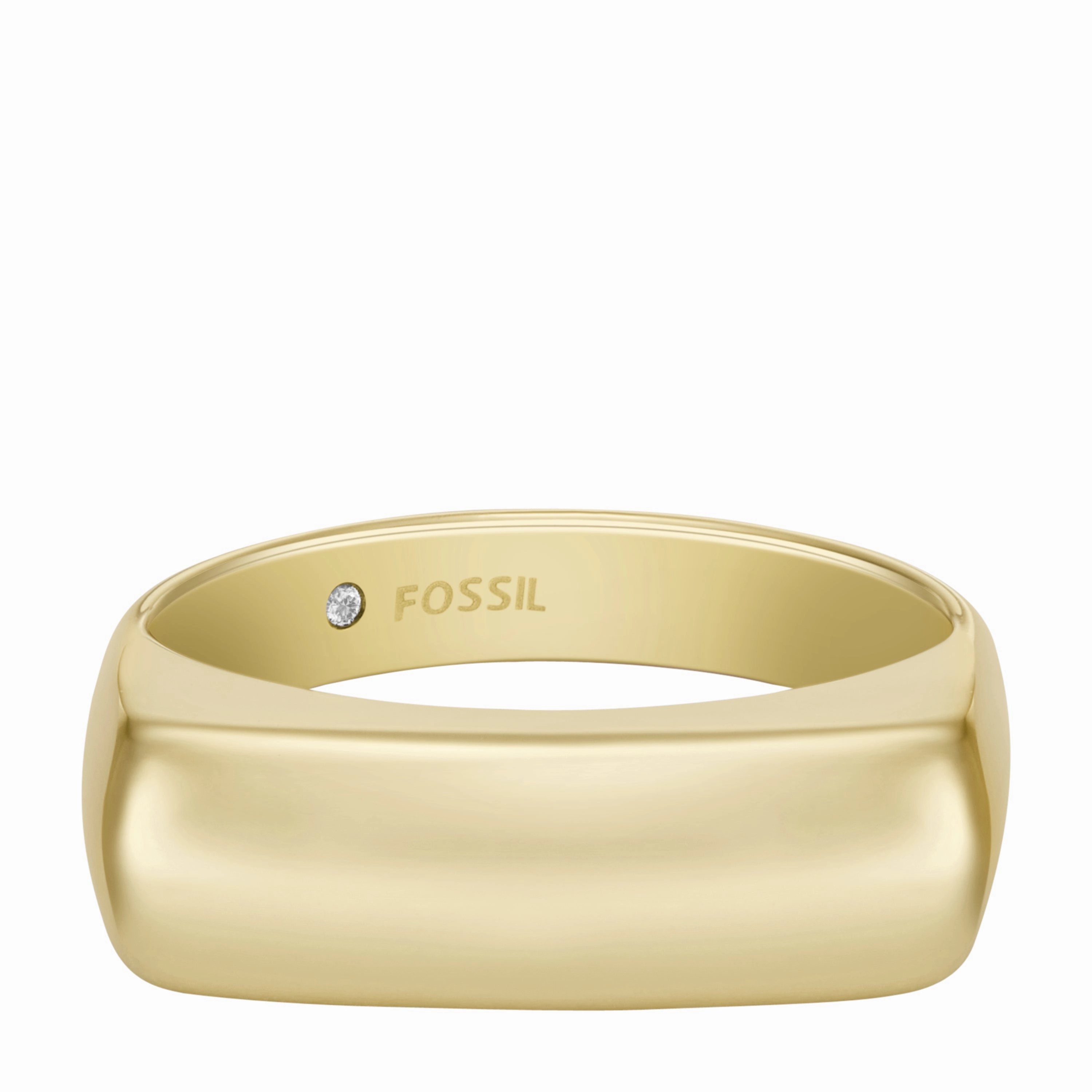 Heritage D-Link Glitz Gold-Tone Stainless Steel Signet Ring