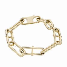 Heritage D-Link Gold-Tone Stainless Steel Chain Bracelet fashion-jewelry  