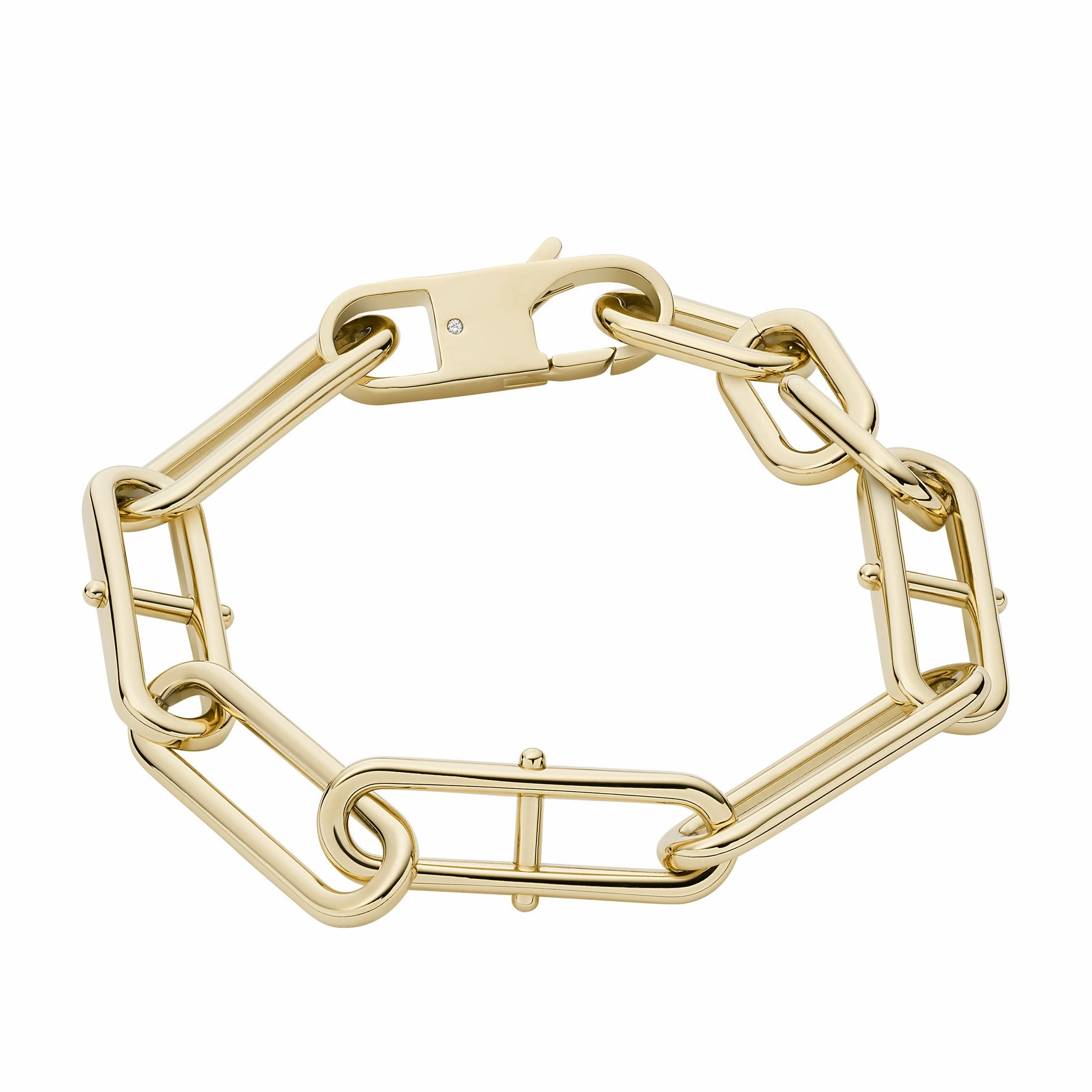 Heritage D-Link Gold-Tone Stainless Steel Chain Bracelet fashion-jewelry  