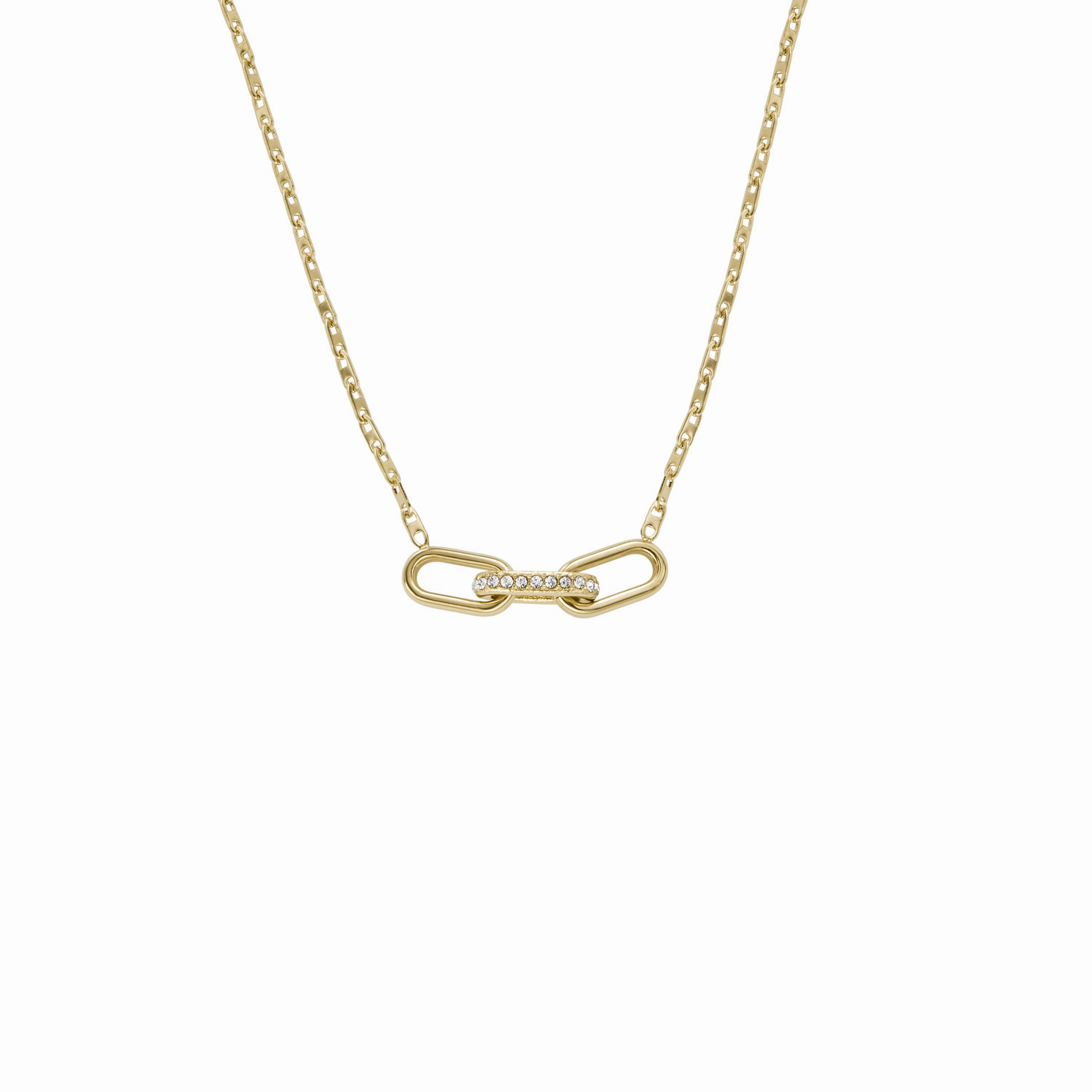 Heritage D-Link Gold-Tone Stainless Steel Chain Necklace fashion-jewelry  
