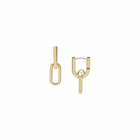 Heritage D-Link Gold-Tone Stainless Steel Drop Earrings fashion-jewelry  