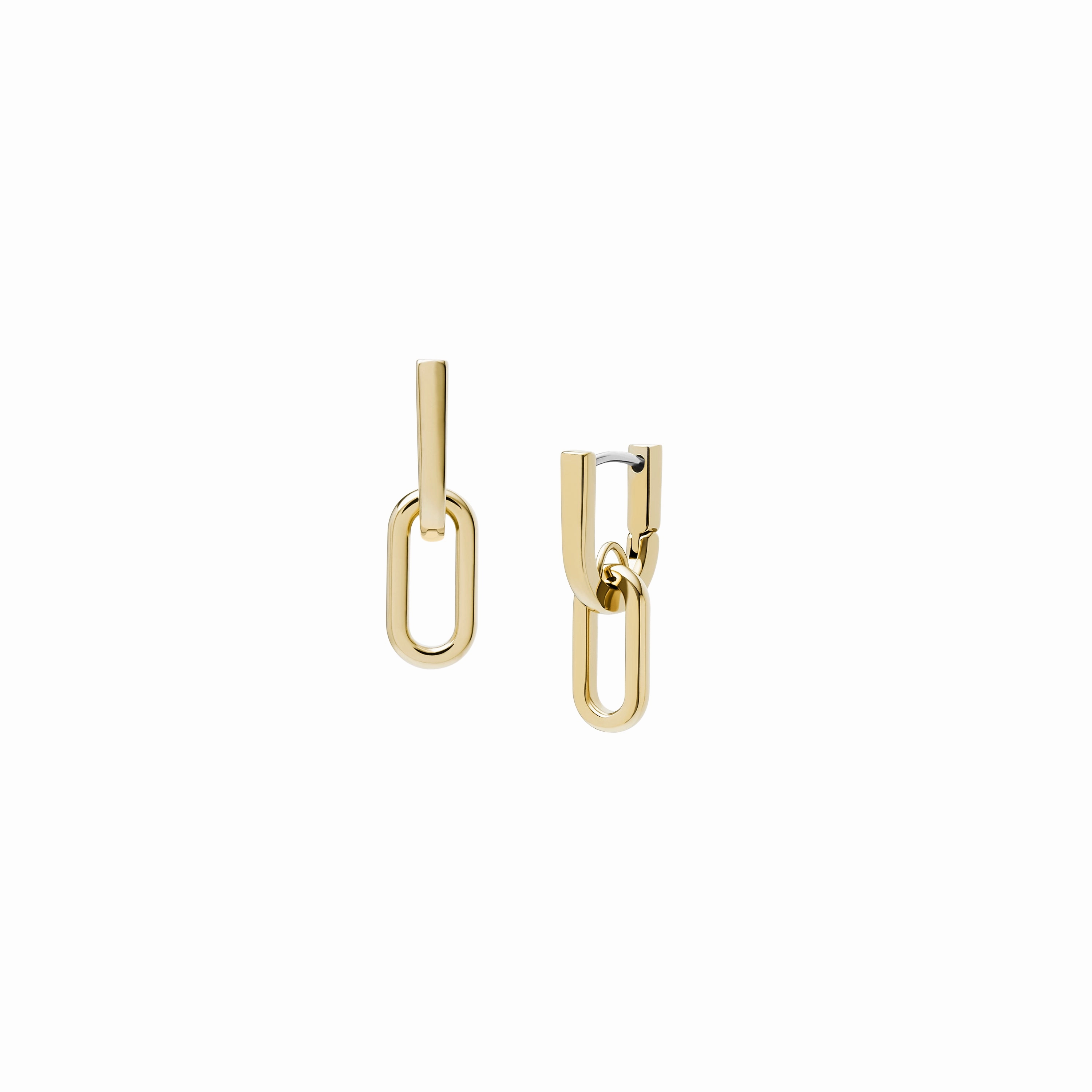 Heritage D-Link Gold-Tone Stainless Steel Drop Earrings