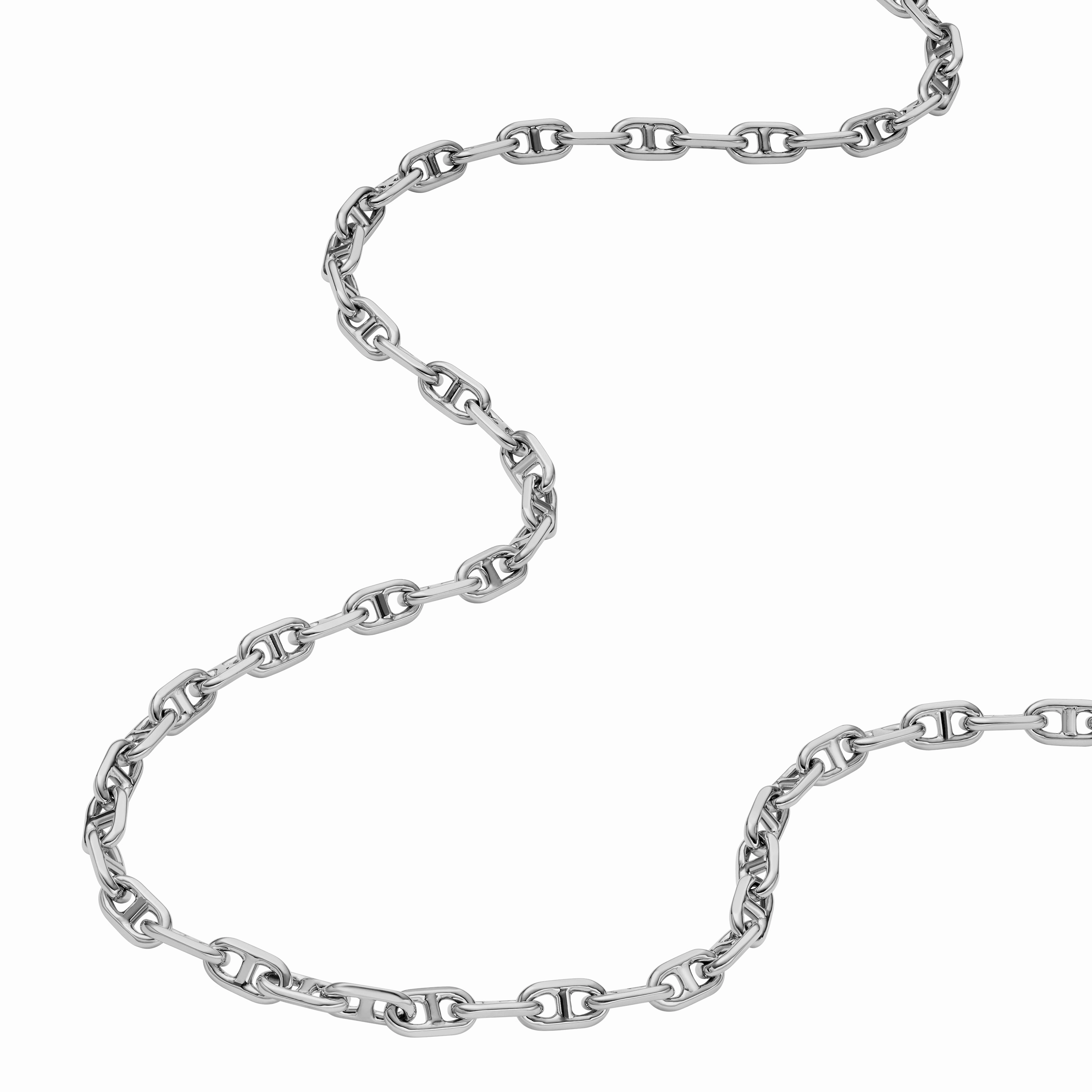 Heritage D-Link Silver-Tone Brass Chain Necklace