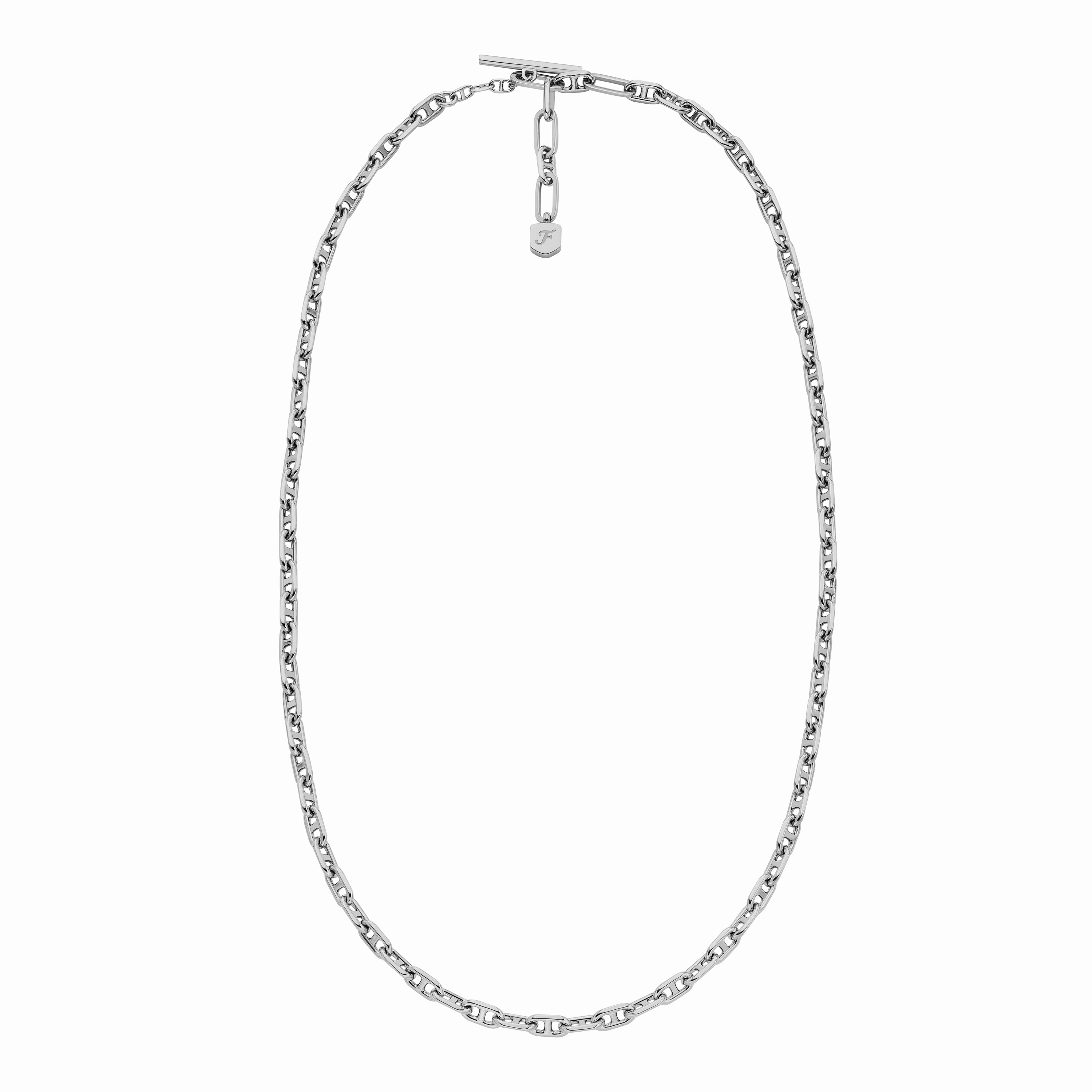 Heritage D-Link Silver-Tone Brass Chain Necklace