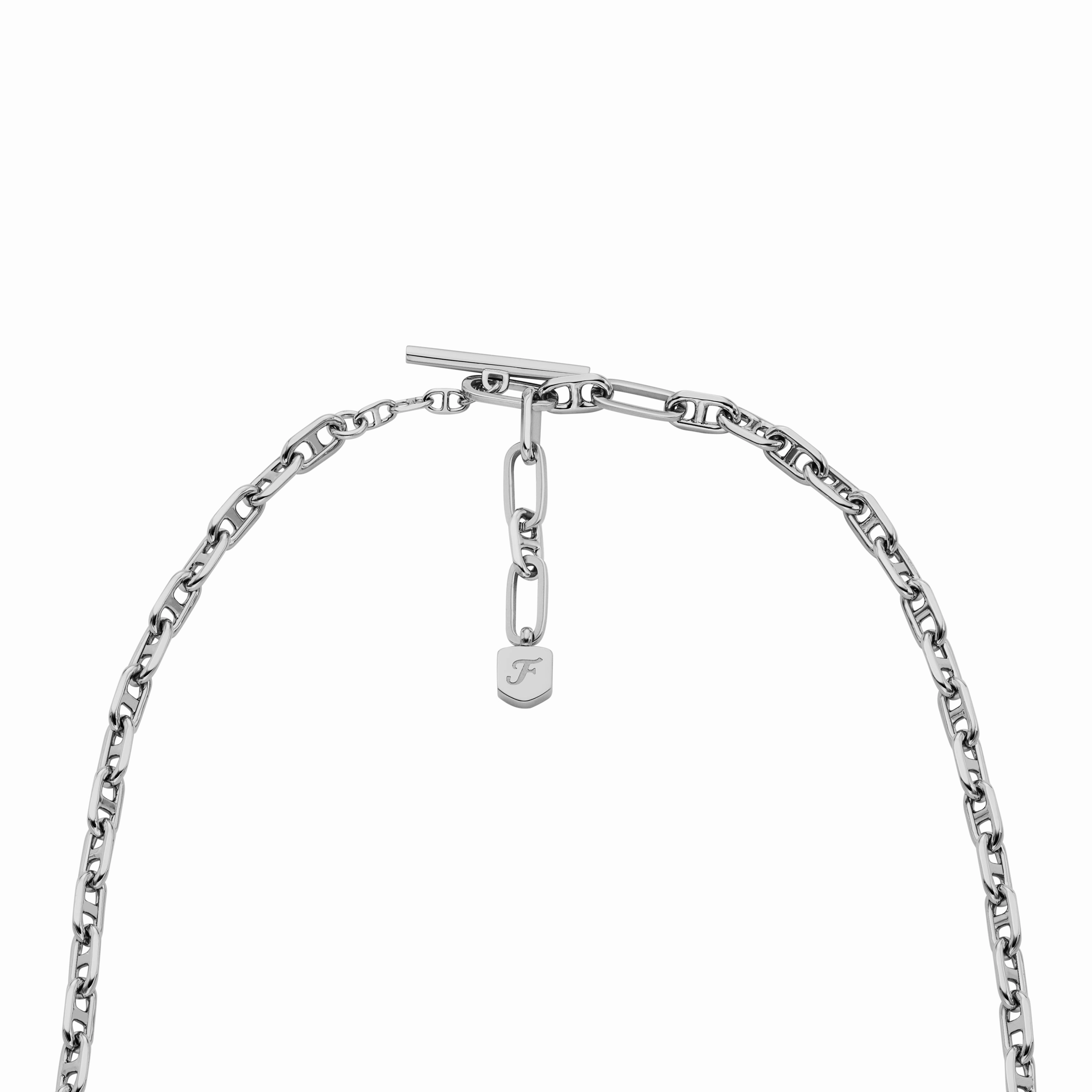 Heritage D-Link Silver-Tone Brass Chain Necklace