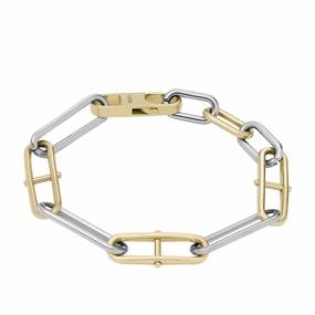 Heritage D-Link Two-Tone Stainless Steel Chain Bracelet fashion-jewelry  