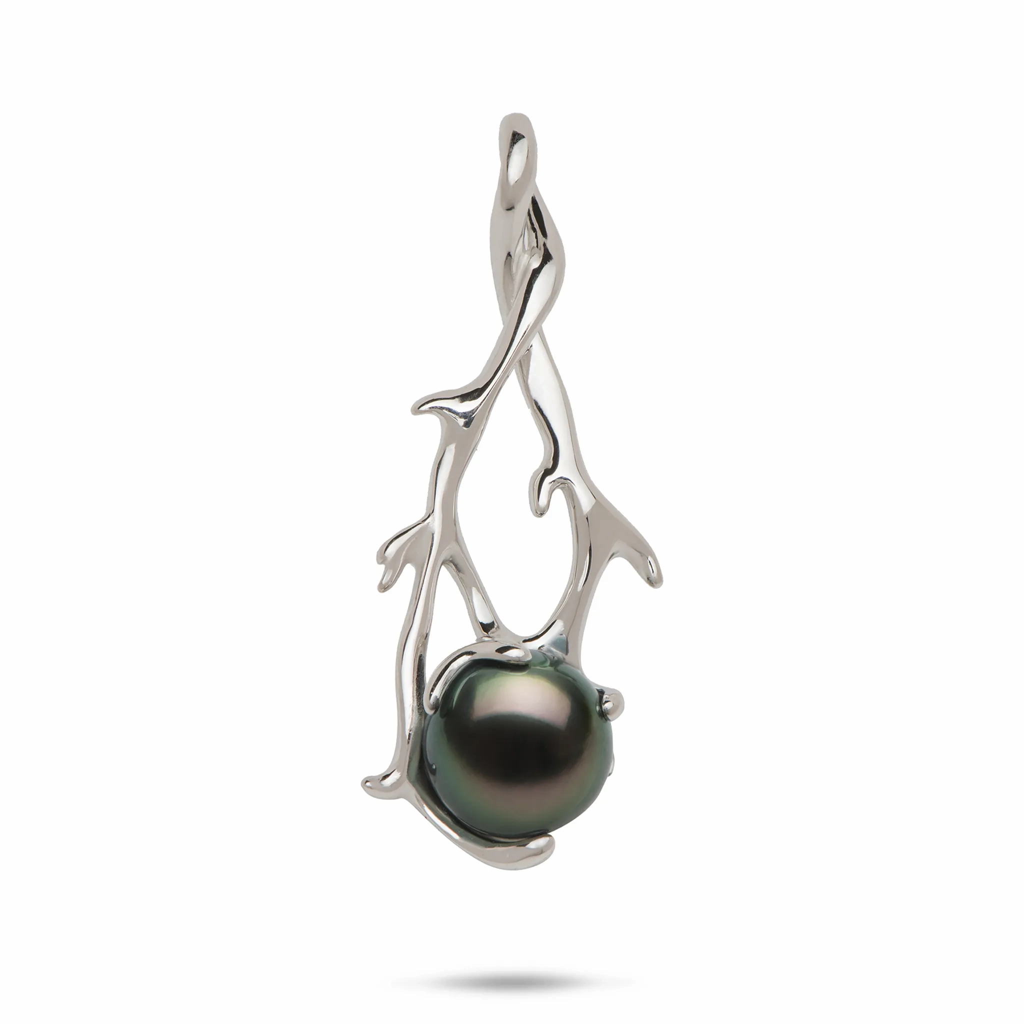 Heritage Tahitian Pearl Pendant in White Gold - 9-10mm