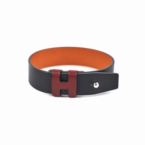 Hermes Bracelet Black/Burgundy hand-chain-bracelet  