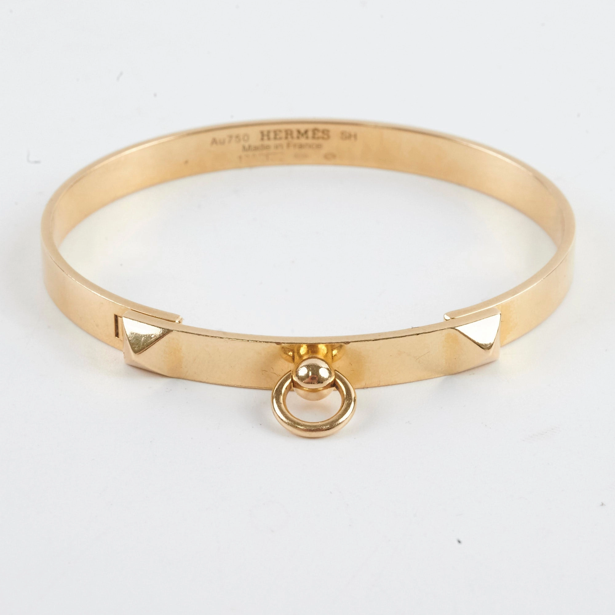Hermes Collier De Chien 18k Yellow Gold Bracelet (Size SH)
