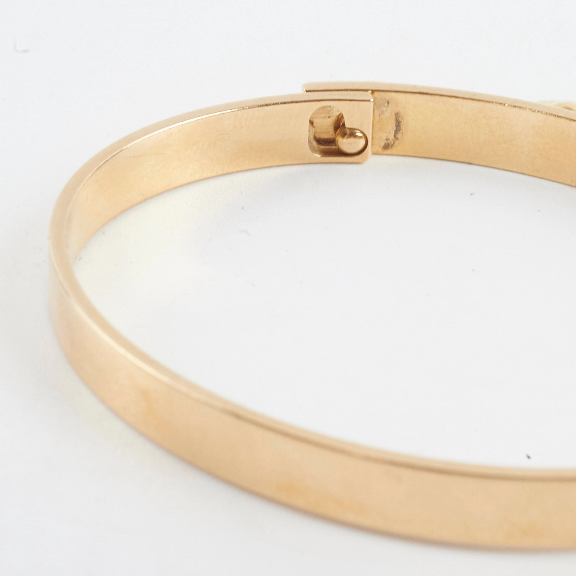 Hermes Collier De Chien 18k Yellow Gold Bracelet (Size SH)