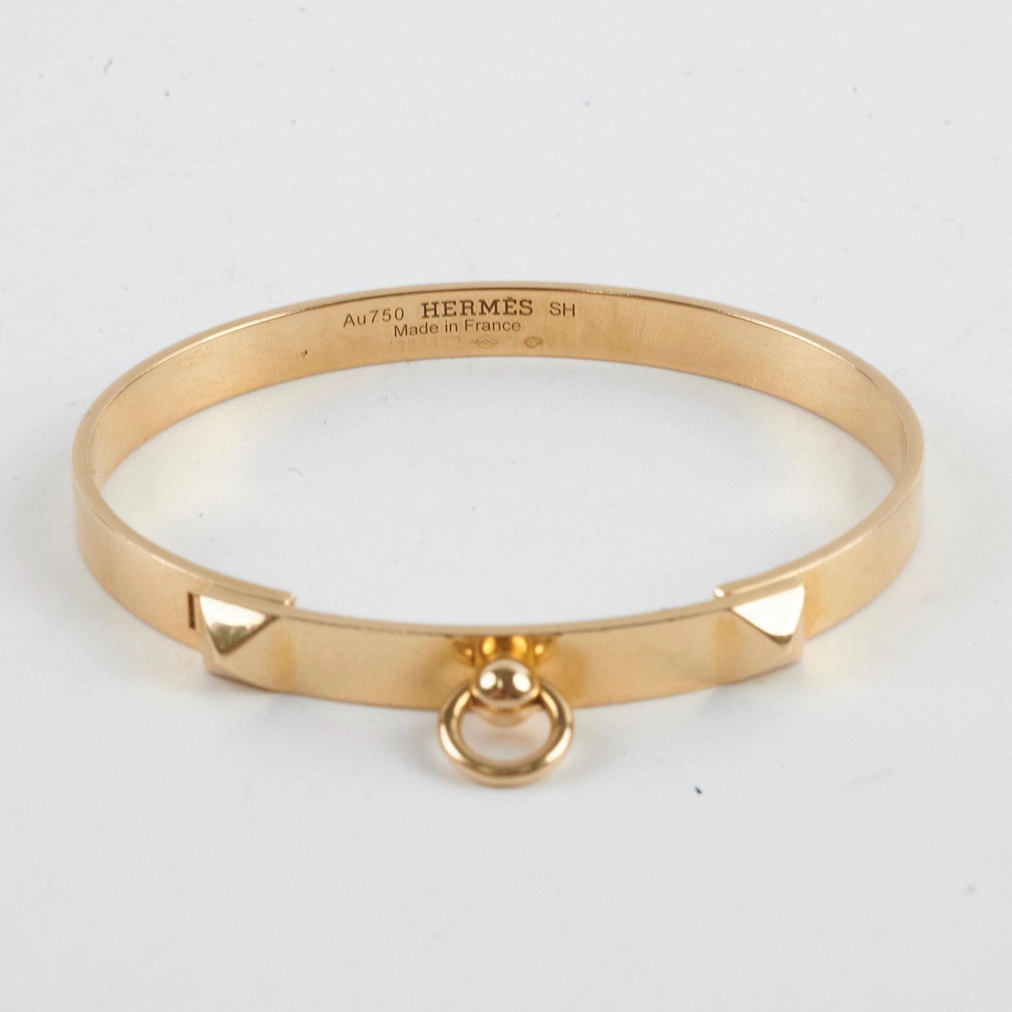 Hermes Collier De Chien 18k Yellow Gold Bracelet (Size SH)