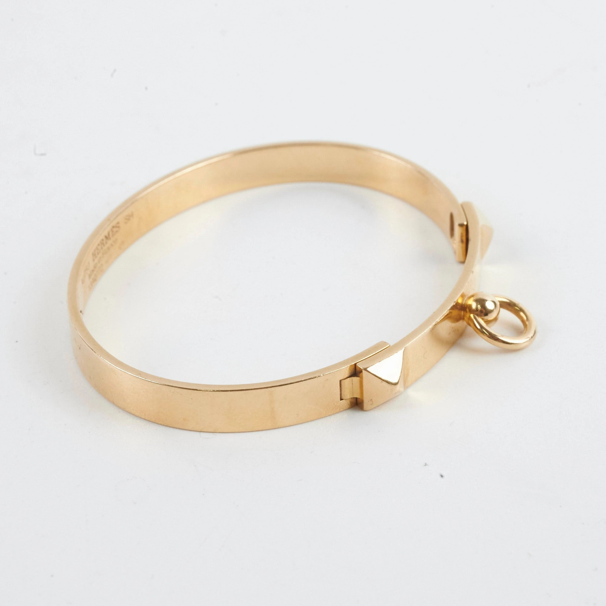 Hermes Collier De Chien 18k Yellow Gold Bracelet (Size SH)