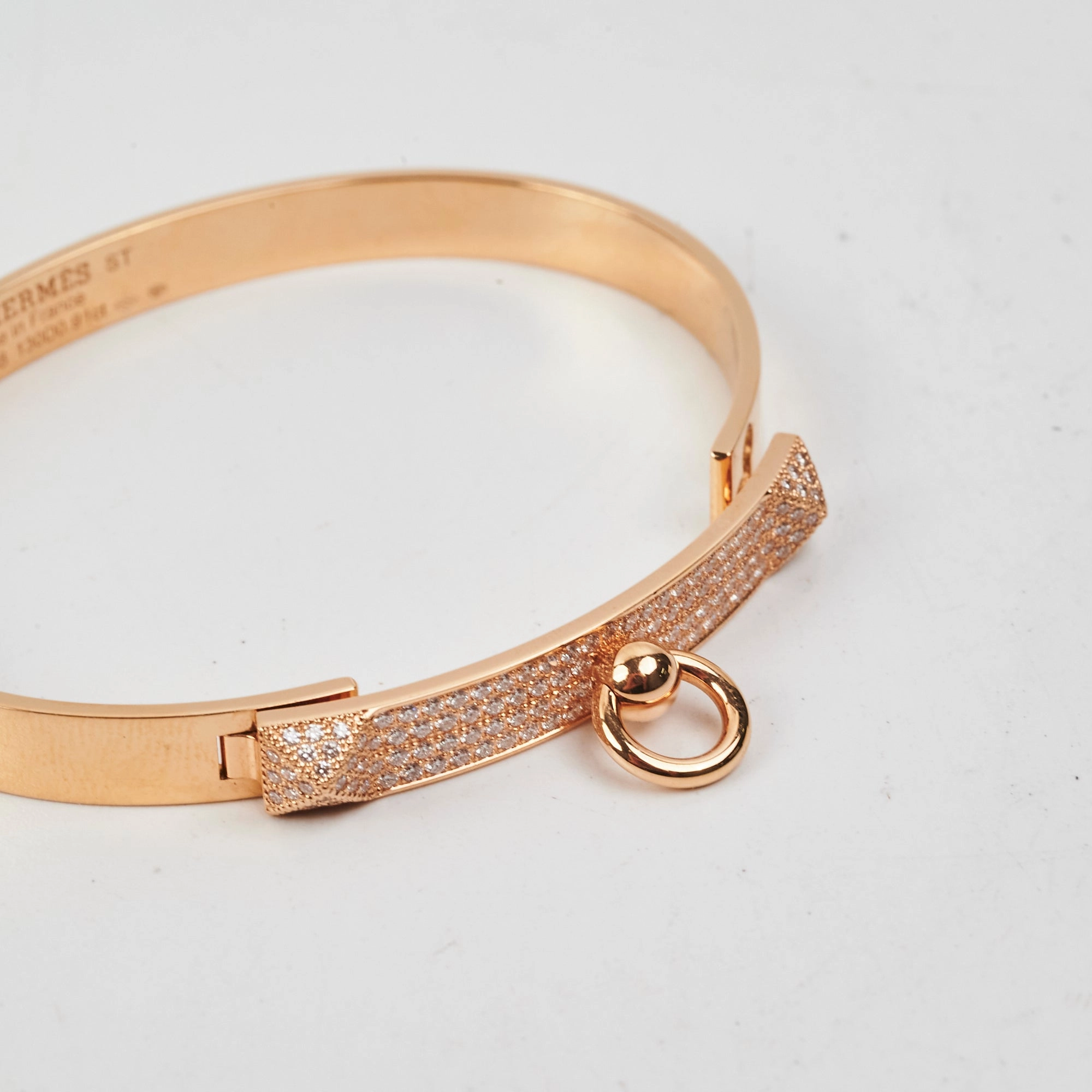 Hermes Collier De Chien Small Gold Diamond Bracelet