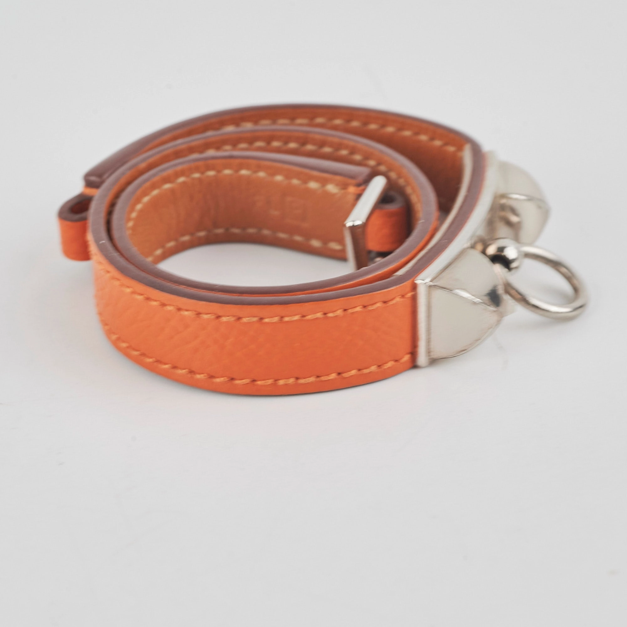 Hermes Double Rivale Orange Bracelet Size S